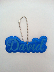 Name Reflective Tag Pendant Keyring Keychain