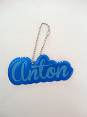 Name Reflective Tag Pendant Keyring Keychain