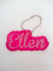 Name Reflective Tag Pendant Keyring Keychain