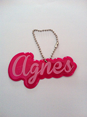 Name Reflective Tag Pendant Keyring Keychain