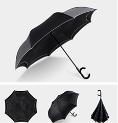 Inverted Umbrella with Reflective Stripe