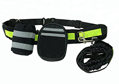 Dog Walking Belt with Reflective Bungee Leash and Waist Bag